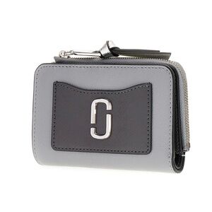 ‼️NEW Marc Jacobs The Utility Snapshot Slim Bifold Gray Leather Wallet